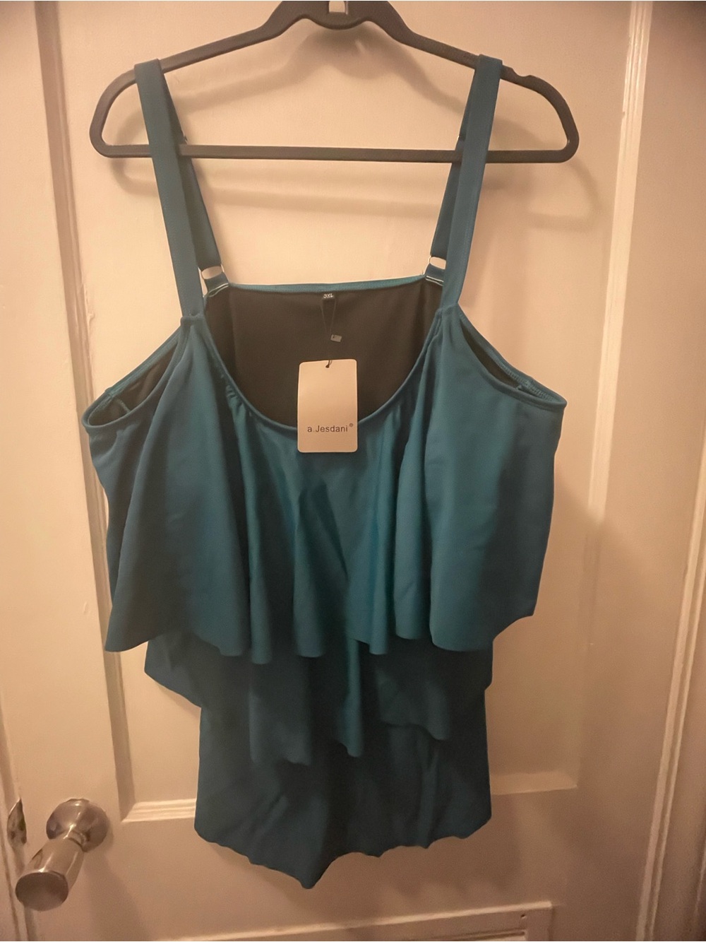 Teal Layered Swim Top